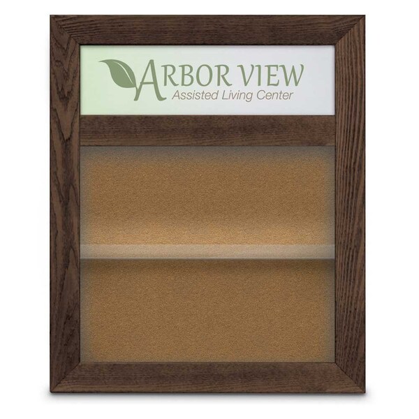 Outdoor Enclosed Combo Board, 42"x32", Bronze Frame/Burgundy & Buff
